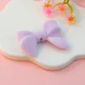 Purple flocked bow through-hole bead detail, cute DIY beading accessory for charm jewelry crafting. - Light Purple Bow