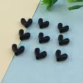 Black heart beads DIY charm accessories straight hole heart shaped loose beads for jewelry making craft - Black