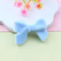 Flocked blue bow charm detail close-up, perfect for DIY jewelry beading and crafting projects. - Sky Blue Bowknot