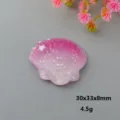 Διακοσμητικό DIY αξεσουάρ από ρητίνη σε σχήμα κοχύλι αστερίας με ντεγκραντέ χρώμα μακαρόν. - Τριανταφυλλί Κοχύλι