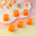 8mm diagonal hole acrylic square beads loose spacer beads for DIY phone chain jewelry making - Orange