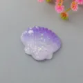 Macaron gradient seashell resin charm, shimmering holographic glitter DIY craft accessory. - Light Purple Shell