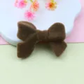 Brown flocked bow loose beads DIY craft accessories for handmade jewelry making charm. - Brown Bow
