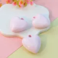 Medium 27mm 3D pink heart-shaped metal pendant charms for DIY jewelry making and keychains. - 27mm Light Pink