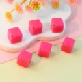8mm pink diagonal hole acrylic square beads for DIY phone chain necklace jewelry making accessories. - Rose Red