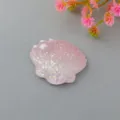 Resin shell cabochon glitter DIY craft pink shell charm close up detail view 1pcs - Light Pink Shell