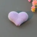 Fluffy purple heart shaped flocked loose beads DIY jewelry making craft accessories - Light Purple Heart