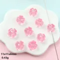 Pink transparent four leaf clover acrylic loose beads spacer jewelry making DIY craft accessories - 11mm / Transparent Pink