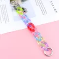 Colorful transparent acrylic chain detail, stylish phone strap and bag accessory loop links. - Clear Iridescent