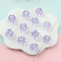 Transparent purple four-leaf clover acrylic beads, direct hole spacer beads for DIY jewelry. - 11mm / Transparent Purple