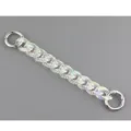 Detailed view of iridescent acrylic chain strap with silver spring rings for phone or bag charm. - AB Color