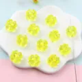 Transparent yellow four-leaf clover acrylic beads for DIY necklace bracelet jewelry making accessories - 11mm / Transparent Yellow