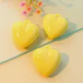 Yellow acrylic heart charms large smooth cute pendant keychain jewelry making accessories diy - 35mm / Yellow