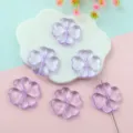 Transparent purple four-leaf clover acrylic loose beads for diy jewelry making detail view - 25mm / Transparent Purple