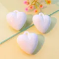 White acrylic heart-shaped pendant DIY keychain bag charm smooth surface accessories. - 35mm / White