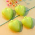 Glossy light green heart acrylic pendant keychain bag charm accessory variant view. - 35mm / Fruit Green