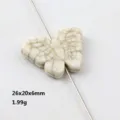 Perlina farfalla in acrilico craquelé bianco creazione di gioielli fai da te 26mm - Grande Farfalla