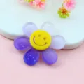 Ciondolo girasole in acrilico glitterato sfumato con foro per la creazione di gioielli fai da te. - Stile Viola Sfumato da 3 cm