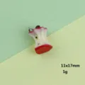 Mini ciondolo torsolo di mela in resina charm gioiello 11x17mm 1g per fai da te. - Stile Mela 2 con Passante