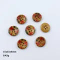 Botones redondos de madera de camelia con estampado floral 15mm botones decorativos ropa. - Estilo 9
