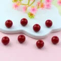 Red acrylic round beads 6mm 8mm DIY jewelry making spacer loose beads craft accessories - 8mm / Burgundy