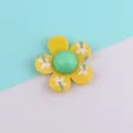 Acrylic flower patch detail shot, vibrant yellow petals and green center for DIY craft use. - Printed Yellow