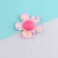Detailed view of the pink acrylic flower charm designed for DIY hair clips and bag accessories. - Printed Pink