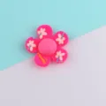 Pink acrylic flower patch DIY craft accessory for hair clips, bags, and clothing decoration. - Printed Fuchsia