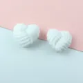 White twisted heart acrylic beads for phone charms and DIY jewelry making accessories variant. - Pure White