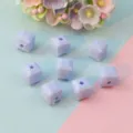 8mm faceted acrylic square beads pastel purple loose spacer beads for cute DIY jewelry making - Style A Light Blue 8mm