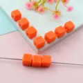8mm acrylic square cube loose beads solid orange DIY jewelry making crafting spacer beads - Orange