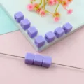 8mm Purple Square Acrylic Beads Loose Cubes DIY Beading Jewelry Craft Accessories - Light Purple