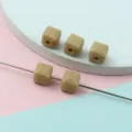 8mm faceted acrylic cube beads solid color jewelry making spacer beads close up view - Style B Dark Khaki 8mm