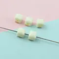 Faceted acrylic square bead detail, 8mm solid color spacer for DIY jewelry making accessories. - Style B Beige 8mm