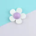Acrylic white flower patch with purple center DIY hair clip accessory craft charm - Light Purple