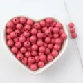 Pink acrylic round beads DIY jewelry making spacer loose beads cute heart bowl craft supplies - 8mm / Dusty Pink