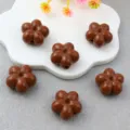 Brown acrylic five-petal flower beads, 18mm through-hole loose beads for DIY jewelry making accessories. - Coffee