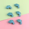 Blue turquoise dolphin shaped loose beads for DIY jewelry making and craft accessories - Dolphin / Blue