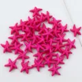 Pink turquoise starfish loose beads, direct hole DIY jewelry accessories for craft decorations. - Rose Red