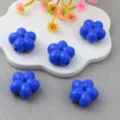 18mm blue acrylic flower beads, solid color five-petal loose beads for DIY jewelry making. - Sapphire Blue