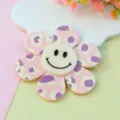 Acrylic smiley flower pendant cute pink floral charm DIY jewelry accessories for women - 58mm / Pink