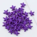 Purple starfish loose beads for DIY jewelry making, gemstone craft accessories and supplies. - Deep purple