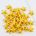 Yellow starfish loose beads direct hole spacer beads for DIY jewelry making accessories! - Bright Yellow