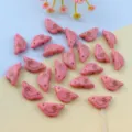 Pink bird acrylic loose beads gold traced DIY jewelry necklace bracelet beading accessories variant - Solid Pink