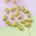 Retro gold-trimmed acrylic little bird direct-hole loose beads DIY jewelry making accessories - Solid Yellow