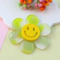 Green acrylic smiley sun flower pendant charm cute DIY jewelry accessories fashion style - 48mm / Light Green