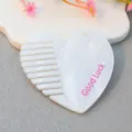 Acrylic heart shaped comb with hanging hole cute pink letter print hair accessory daily care - White