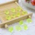 Translucent lemon leaf acrylic beads in fluorescent yellow for DIY bracelets and charms. - Transparent Light Yellow Lemon