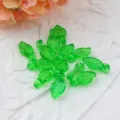 Green leaf acrylic beads craft DIY charms for phone chain bracelet jewelry making detail. - Transparent Green Small Leaf