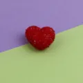 Close-up of red acrylic sugar heart bead, textured candy style surface for DIY craft. - Solid Red (Style 9)